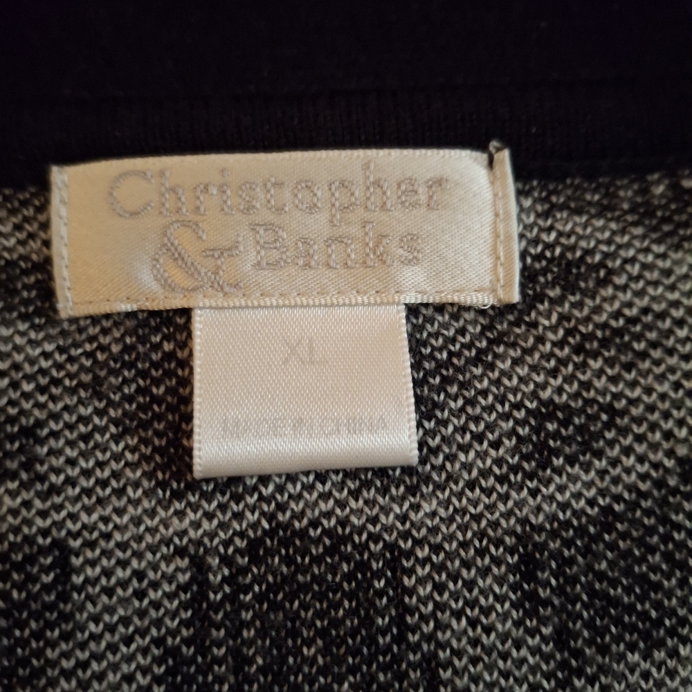 Christopher & Banks Women's Monochrome Knit Cardigan - Picture 7 of 10